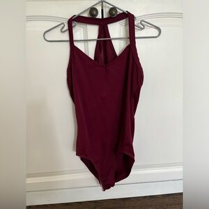 Balera burgundy red leotard women’s small SA halter